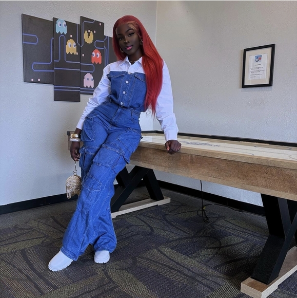 Fashion nova denim jumpsuit